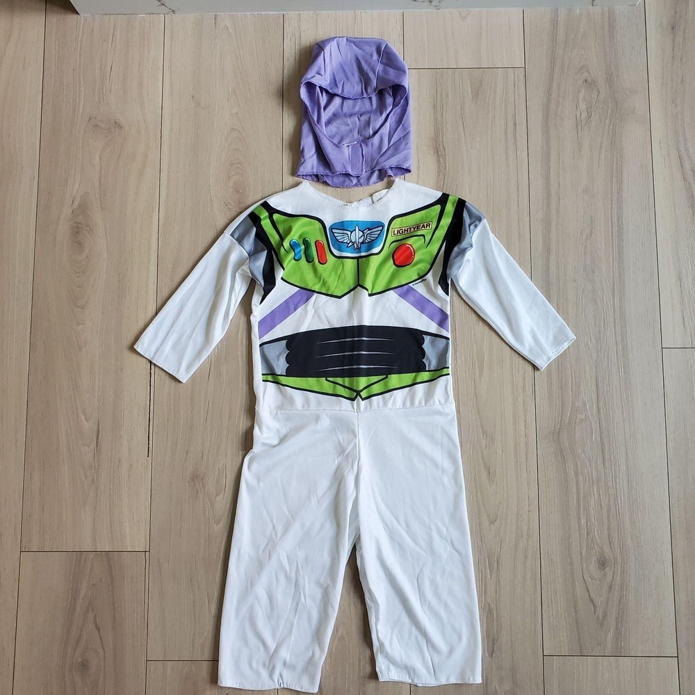 Disney Buzz Lightyear One Piece Kids 2-3Y Vintage Toy Story 2 Costume 90s Hood